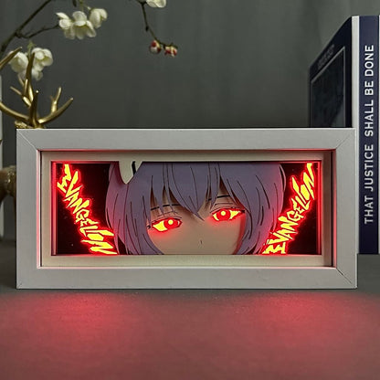 Rei Ayanami GlowFrame - Neon Genesis Evangelion - Framed Wall Art by Zyko 