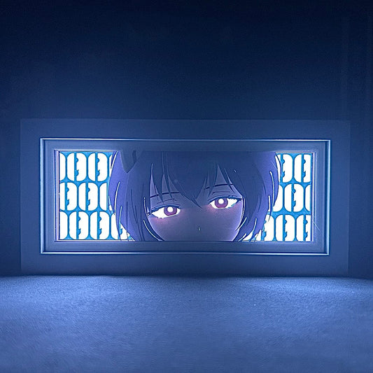 Rei Ayanami GlowFrame - Neon Genesis Evangelion - Framed Wall Art by Zyko 