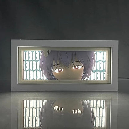 Rei Ayanami GlowFrame - Neon Genesis Evangelion - Framed Wall Art by Zyko 