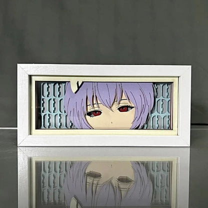 Rei Ayanami GlowFrame - Neon Genesis Evangelion - Framed Wall Art by Zyko 