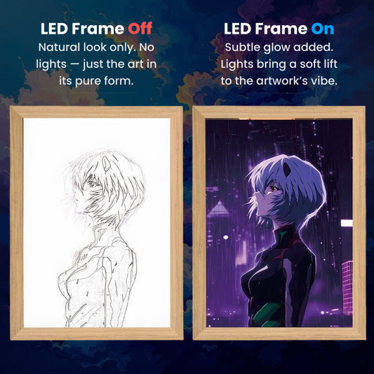 Rei Ayanami, LumiFrame: Neon Genesis Evangelion - Framed Wall Art by Zyko 