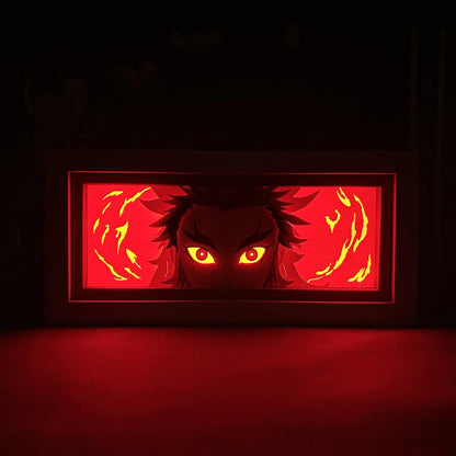 Rengoku GlowFrame - Demon Slayer: Kimetsu no Yaiba - Framed Wall Art by Zyko 
