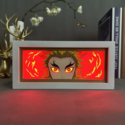 Rengoku GlowFrame - Demon Slayer: Kimetsu no Yaiba - Framed Wall Art by Zyko 