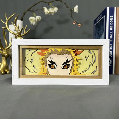 Rengoku GlowFrame - Demon Slayer: Kimetsu no Yaiba - Framed Wall Art by Zyko 