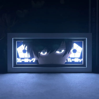 Rin Itoshi GlowFrame - Blue Lock - Framed Wall Art by Zyko 