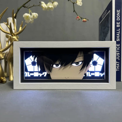 Rin Itoshi GlowFrame - Blue Lock - Framed Wall Art by Zyko 