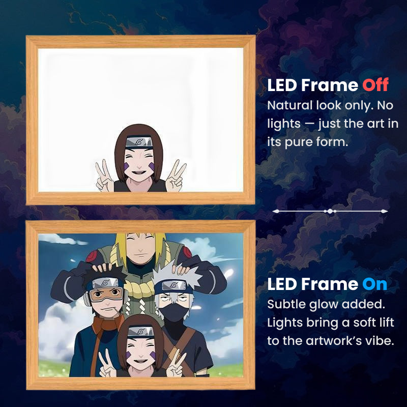 Rin Nohara & Friends, LumiFrame: Naruto Series - Framed Wall Art by Zyko 