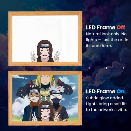 Rin Nohara & Friends, LumiFrame: Naruto Series - Framed Wall Art by Zyko 