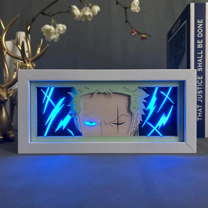 Roronoa Zoro GlowFrame - One Piece - Framed Wall Art by Zyko 