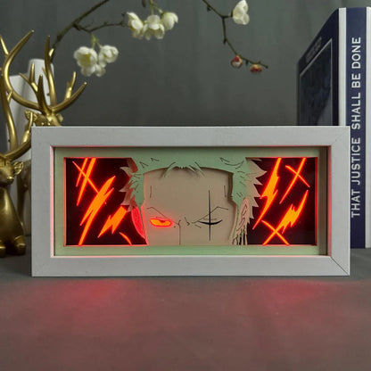 Roronoa Zoro GlowFrame - One Piece - Framed Wall Art by Zyko 