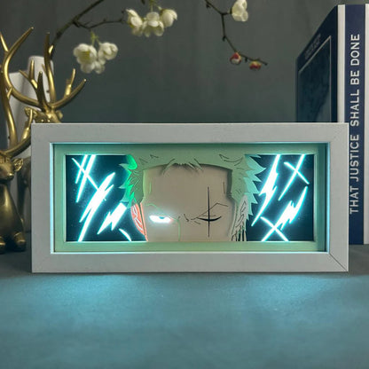 Roronoa Zoro GlowFrame - One Piece - Framed Wall Art by Zyko 