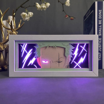 Roronoa Zoro GlowFrame - One Piece - Framed Wall Art by Zyko 