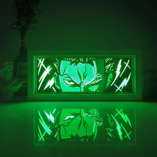 Roronoa Zoro GlowFrame - One Piece - Framed Wall Art by Zyko 
