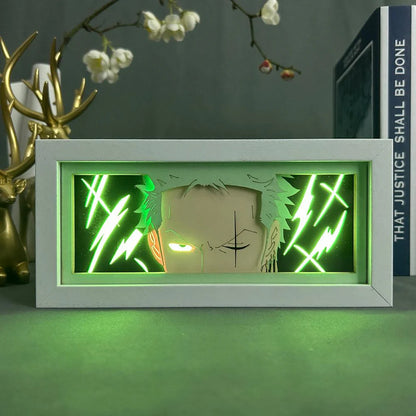 Roronoa Zoro GlowFrame - One Piece - Framed Wall Art by Zyko 