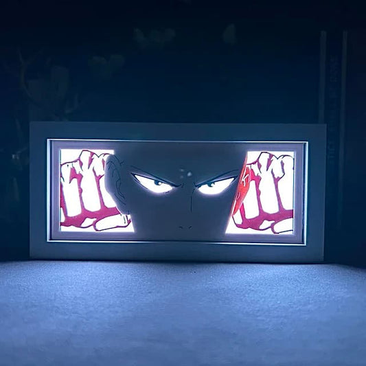 Saitama GlowFrame - One Punch Man - Framed Wall Art by Zyko 