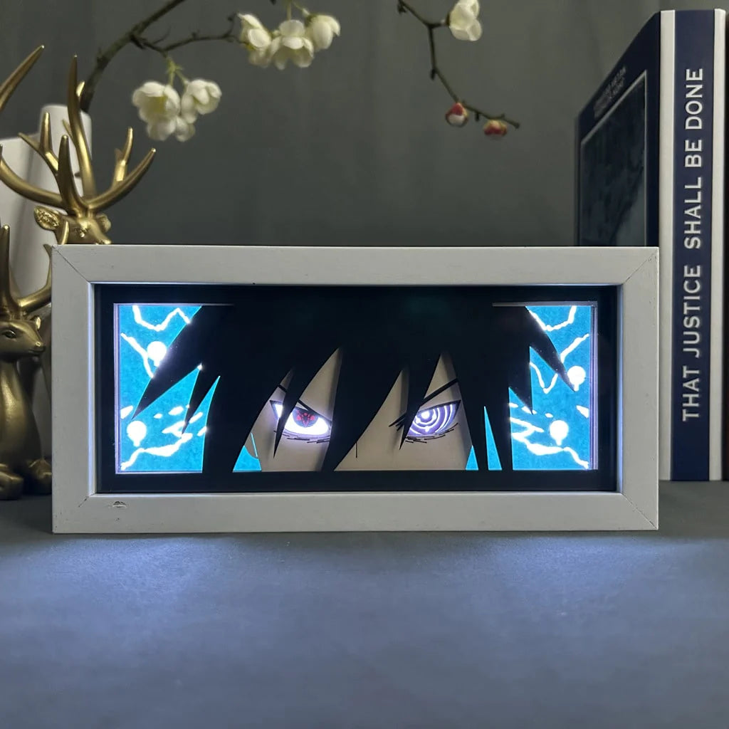 Sasuke GlowFrame - Naruto - Framed Wall Art by Zyko 