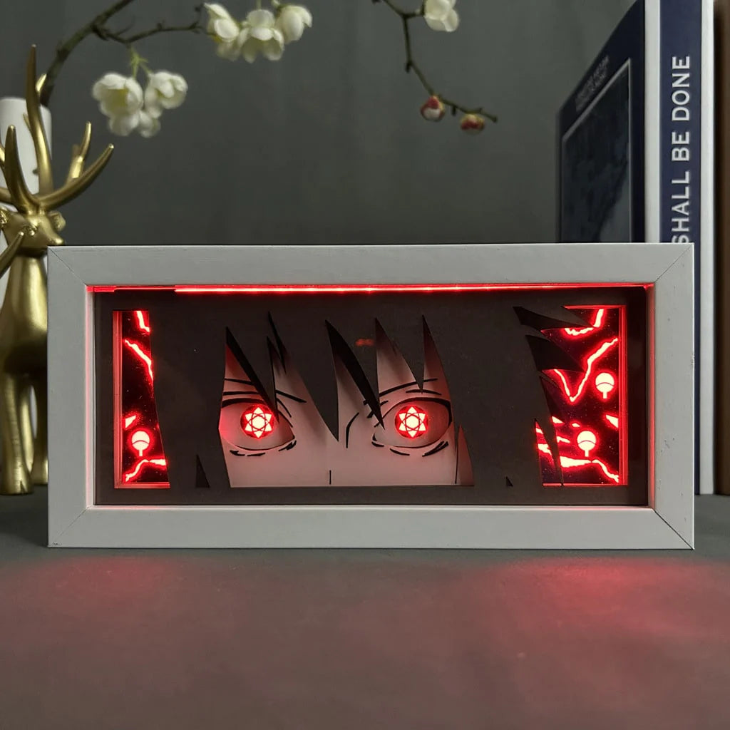 Sasuke Sharingan GlowFrame - Naruto - Framed Wall Art by Zyko 