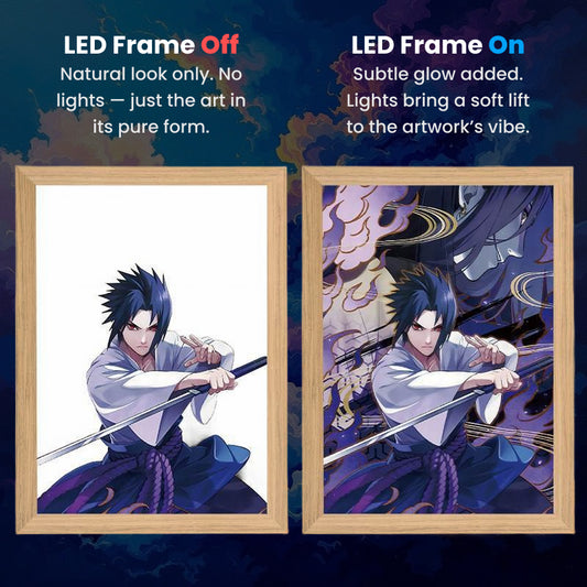 Sasuke Uchiha, LumiFrame: Naruto Series - Framed Wall Art by Zyko 