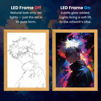 Satoru Gojo LumiFrame: Jujutsu Kaisen - Framed Wall Art by Zyko 
