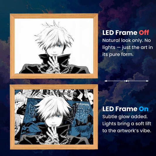 Satoru Gojo, LumiFrame: Jujutsu Kaisen - Framed Wall Art by Zyko 