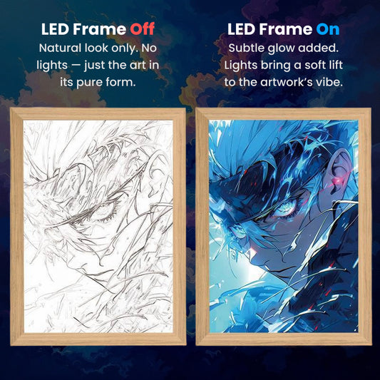 Satoru Gojo, LumiFrame: Jujutsu Kaisen - Framed Wall Art by Zyko 