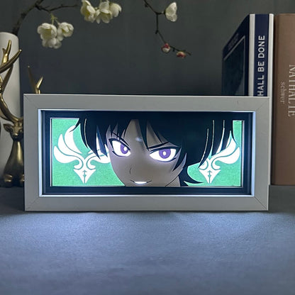 Scaramouche GlowFrame - Genshin Impact - Framed Wall Art by Zyko 