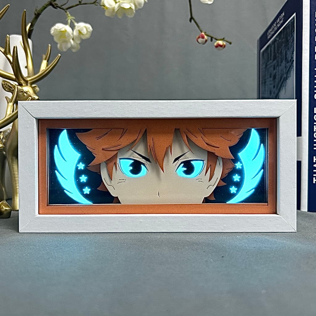 Shoyo Hinata GlowFrame - Haikyuu - Framed Wall Art by Zyko 