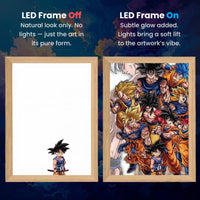 Son Goku & Friends, LumiFrame: Dragon Ball Z - Framed Wall Art by Zyko 