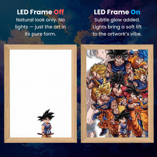 Son Goku & Friends, LumiFrame: Dragon Ball Z - Framed Wall Art by Zyko 
