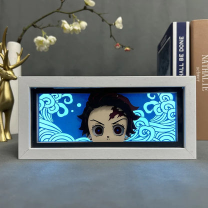 Tanjiro Kamado GlowFrame - Demon Slayer - Framed Wall Art by Zyko 