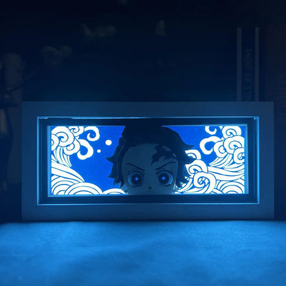 Tanjiro Kamado GlowFrame - Demon Slayer - Framed Wall Art by Zyko 