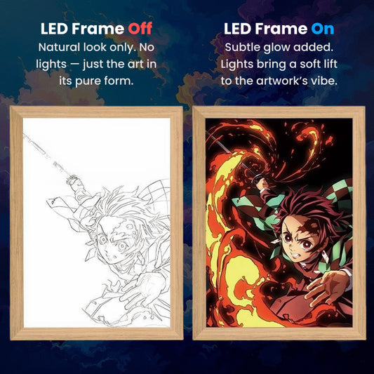 Tanjiro Kamado, LumiFrame: Demon Slayer - Framed Wall Art by Zyko 