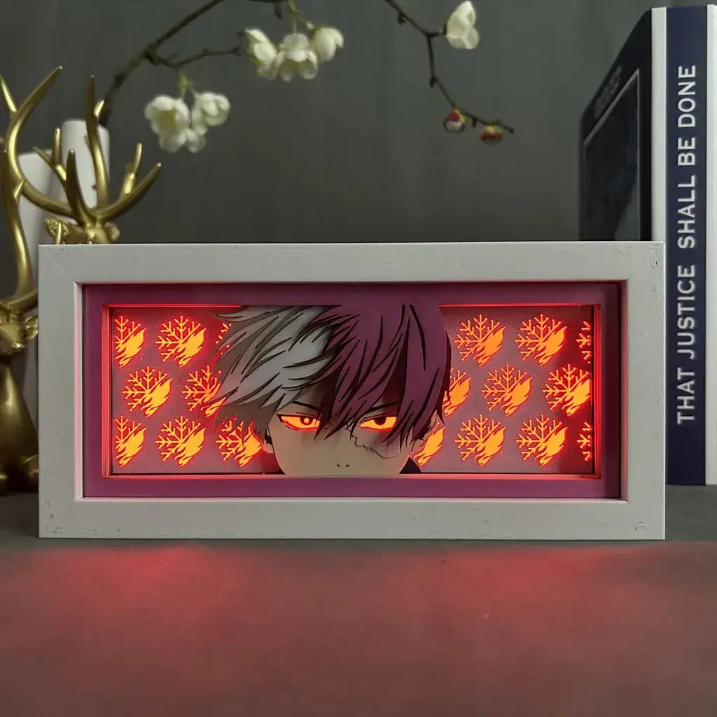 Todoroki GlowFrame - My Hero Academia - Framed Wall Art by Zyko 