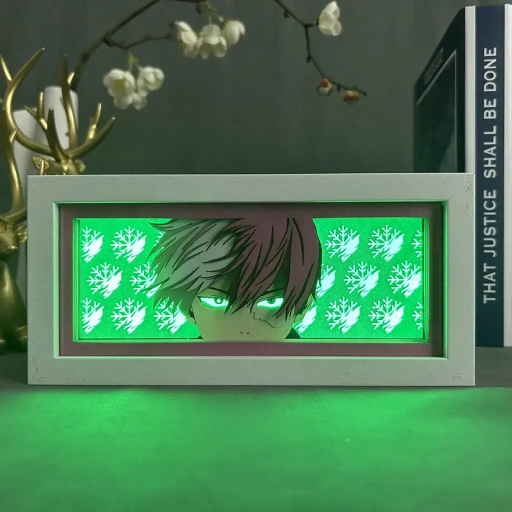 Todoroki GlowFrame - My Hero Academia - Framed Wall Art by Zyko 