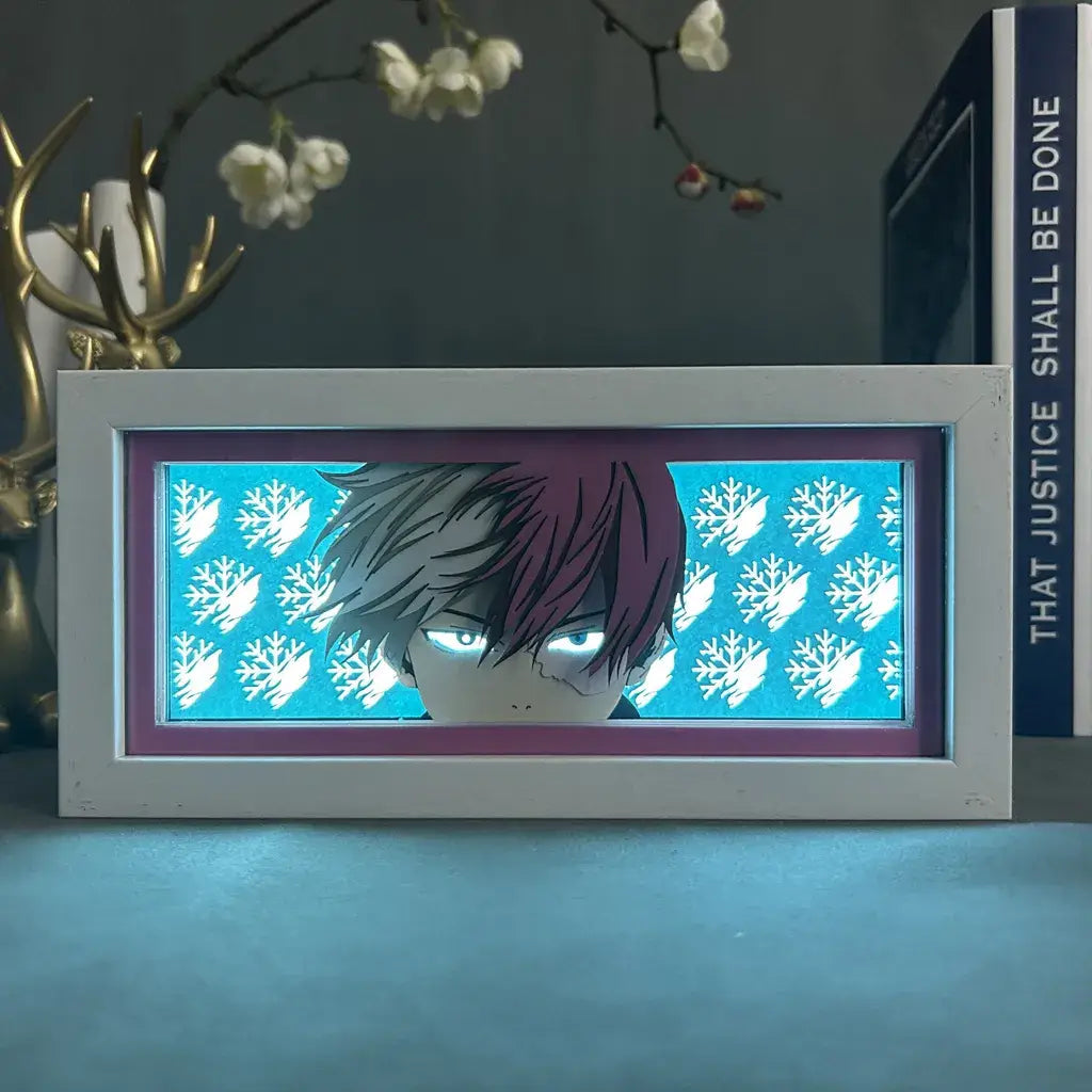 Todoroki GlowFrame - My Hero Academia - Framed Wall Art by Zyko 