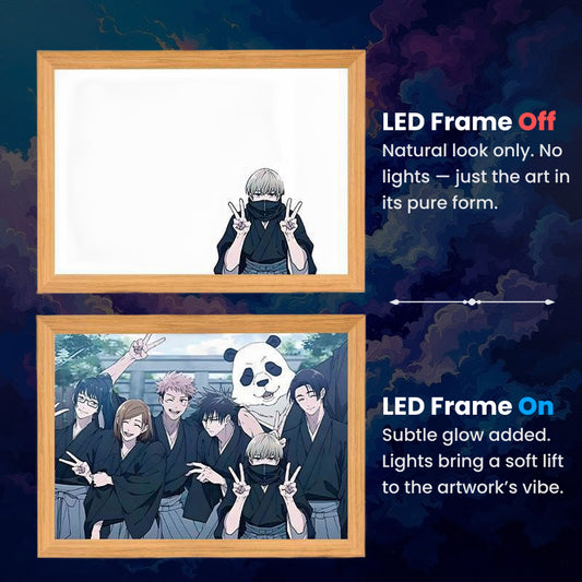 Toge Inumaki & Freinds, LumiFrame: Jujutsu Kaisen - Framed Wall Art by Zyko 