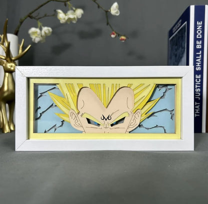 Vegeta GlowFrame - Dragon Ball Z - Framed Wall Art by Zyko 