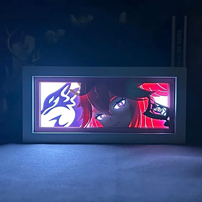 Yae Miko GlowFrame - Genshin Impact - Framed Wall Art by Zyko 