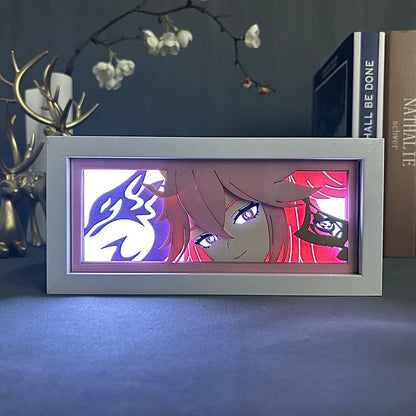 Yae Miko GlowFrame - Genshin Impact - Framed Wall Art by Zyko 