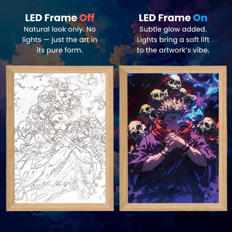 Yuji Itadori, LumiFrame: Jujutsu Kaisen - Framed Wall Art by Zyko 