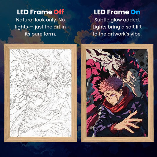Yuji Itadori, LumiFrame: Jujutsu Kaisen - Framed Wall Art by Zyko 
