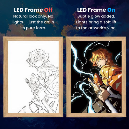 Zenitsu Agatsuma, LumiFrame: Demon Slayer - Framed Wall Art by Zyko 