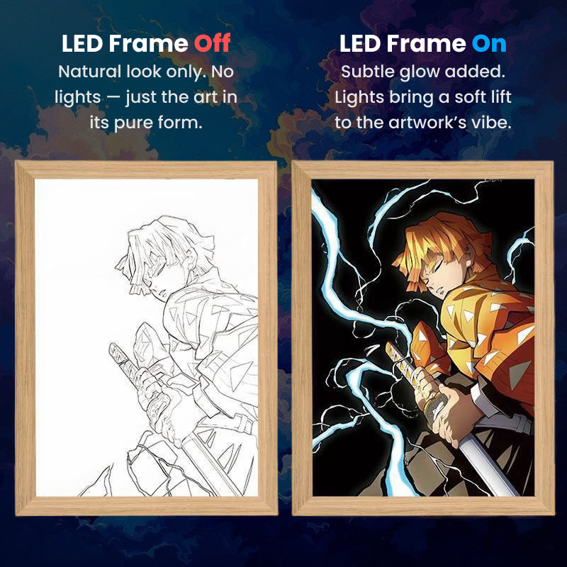 Zenitsu Agatsuma, LumiFrame: Demon Slayer - Framed Wall Art by Zyko 