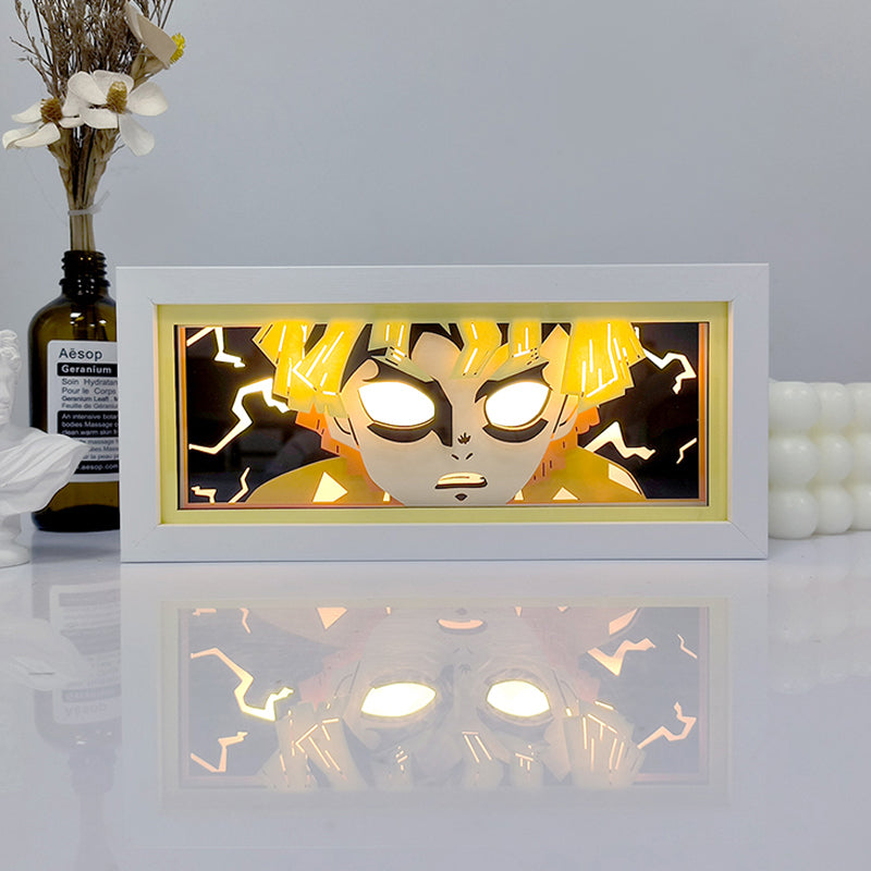 Zenitsu GlowFrame - Demon Slayer - Framed Wall Art by Zyko 