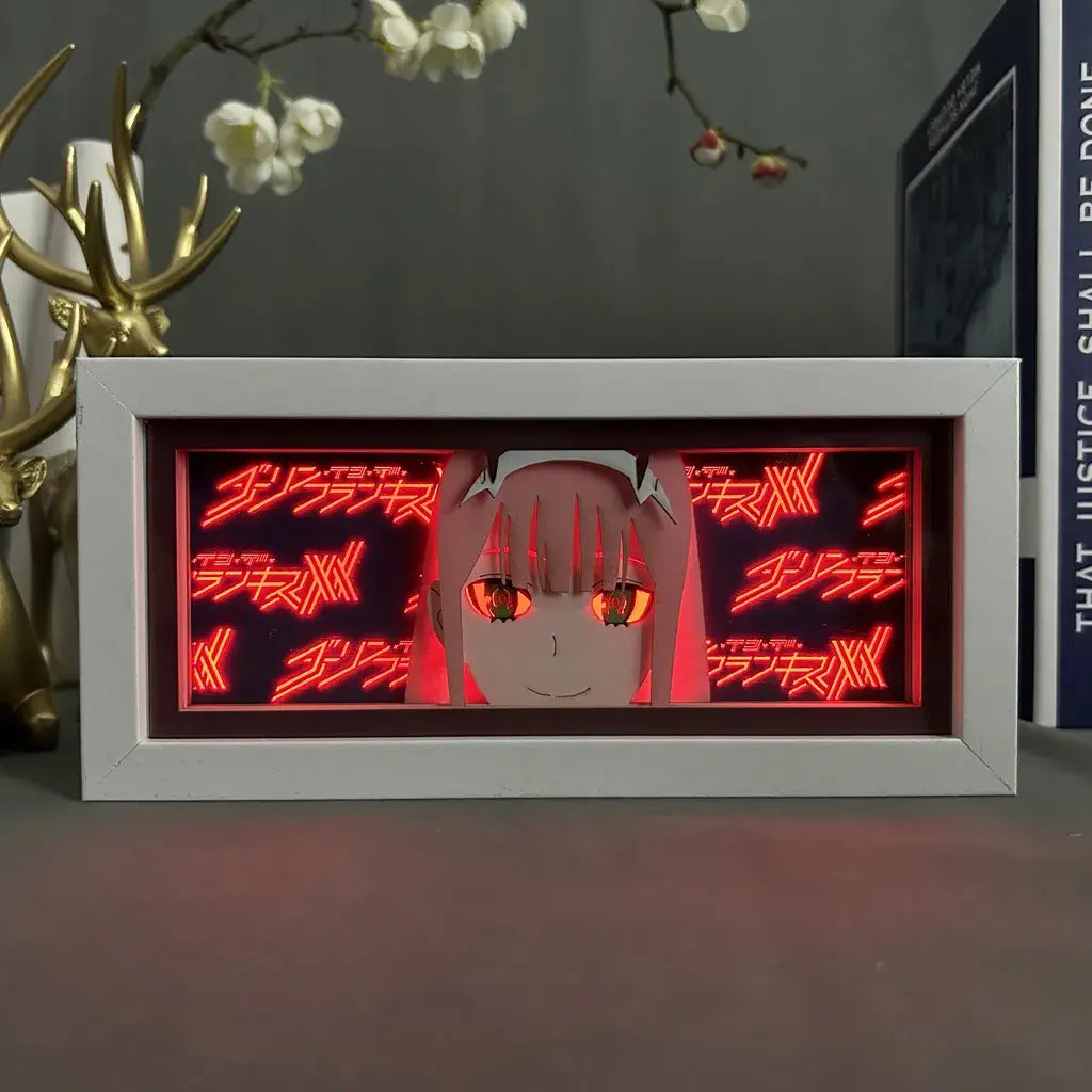 Zero Two GlowFrame - Darling in the FranXX - Framed Wall Art by Zyko 