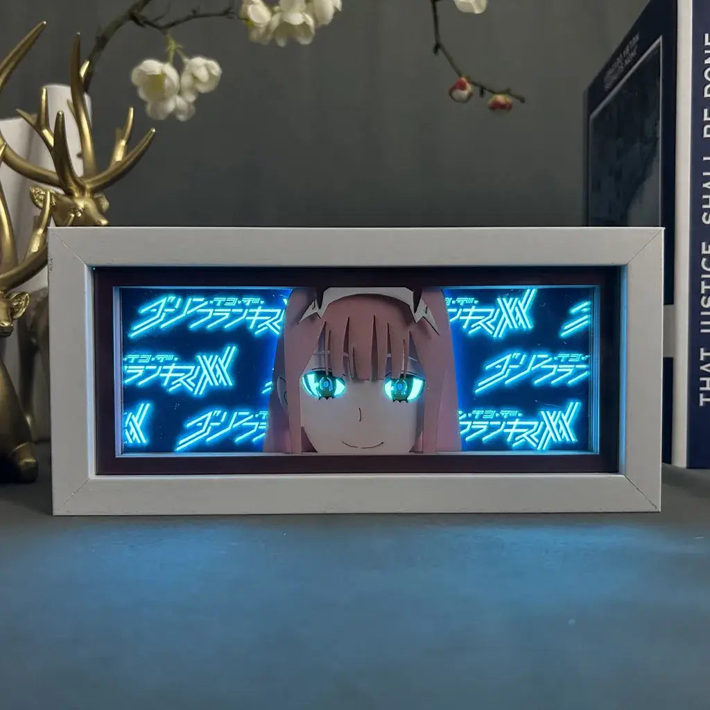 Zero Two GlowFrame - Darling in the FranXX - Framed Wall Art by Zyko 
