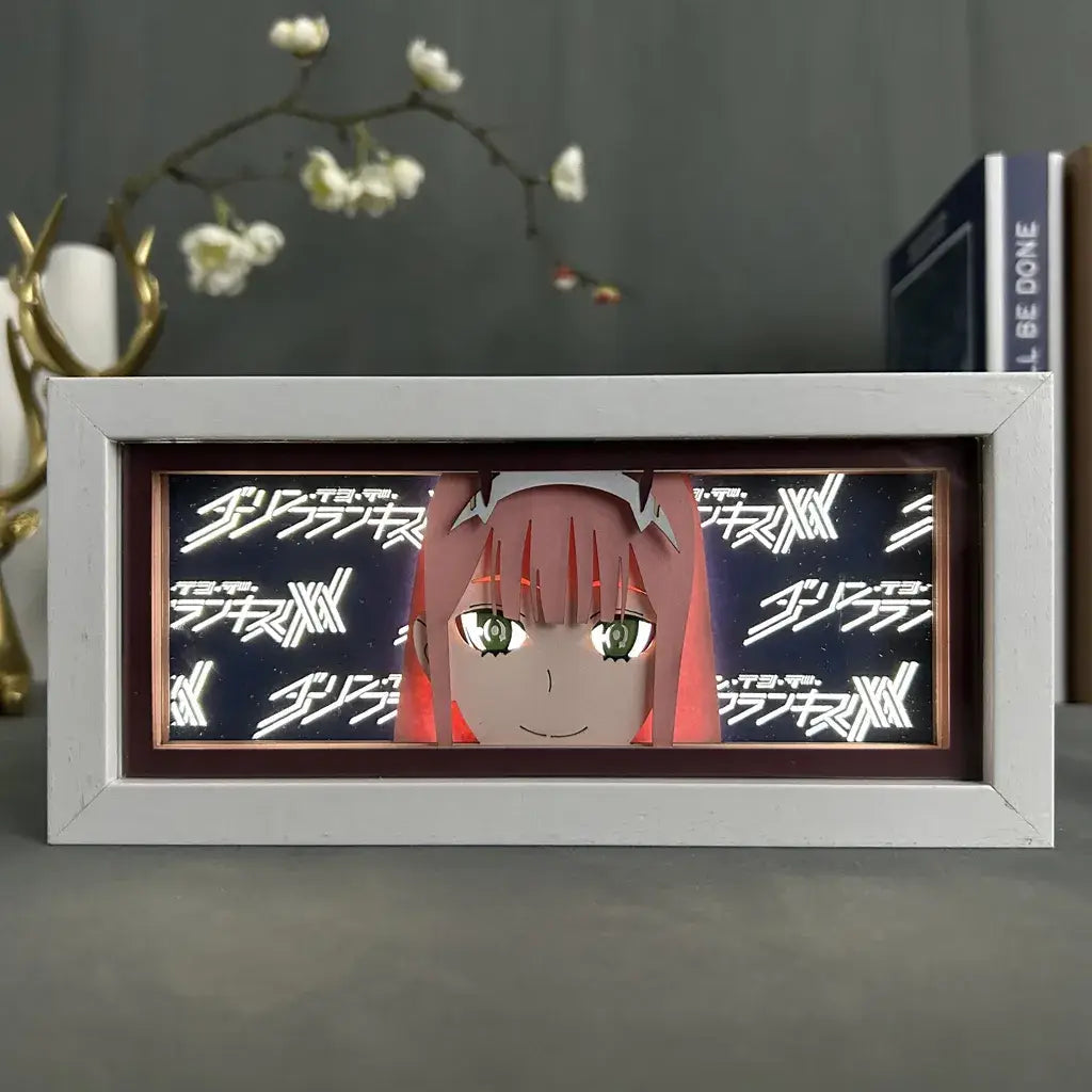 Zero Two GlowFrame - Darling in the FranXX - Framed Wall Art by Zyko 