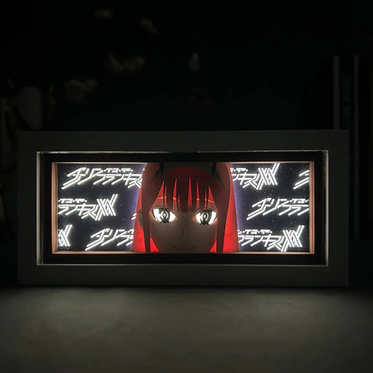 Zero Two GlowFrame - Darling in the FranXX - Framed Wall Art by Zyko 