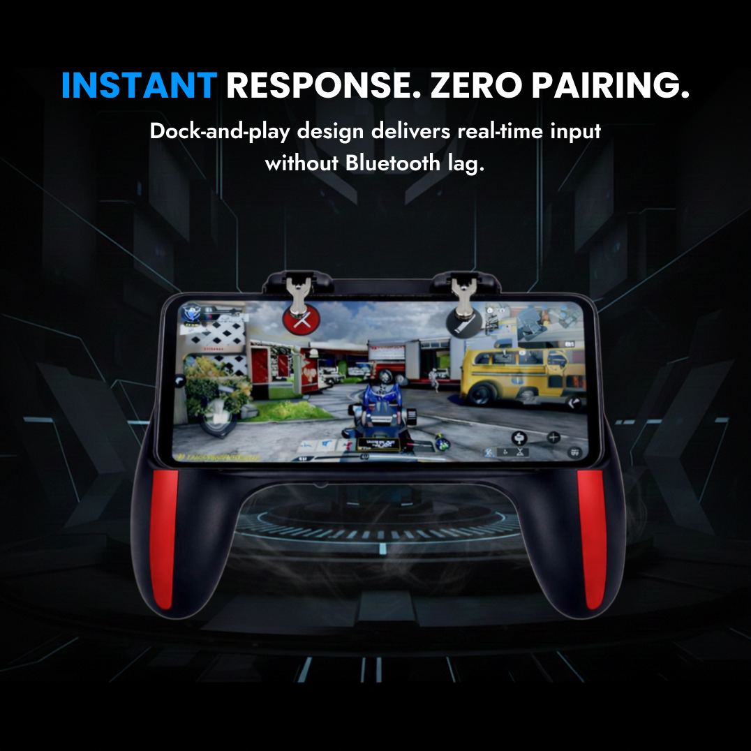 APEX V1 universal mobile gaming controller with dock and play trigger design