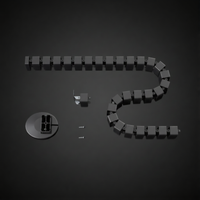 Cable management tube components including weighted base and segmented tubing for wire management solutions